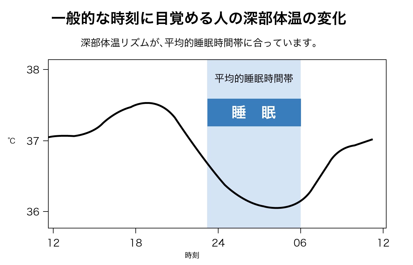 睡眠時の体温グラフ